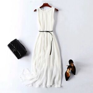 NWT Silk Sleeveless Dress Multi-Color For Vacation One Size Honeymoon $209 SK1